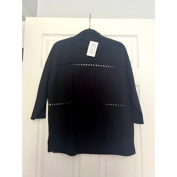NWT Women's Black Sweater with Cut Outs Alfani Size Small New Designer - Picture 7 of 10